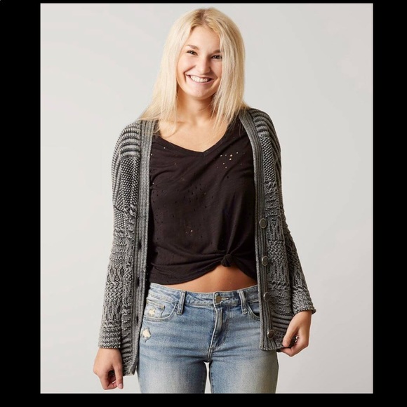Gilded Intent Buckle Cardigan Elbow Patches - Picture 2 of 14